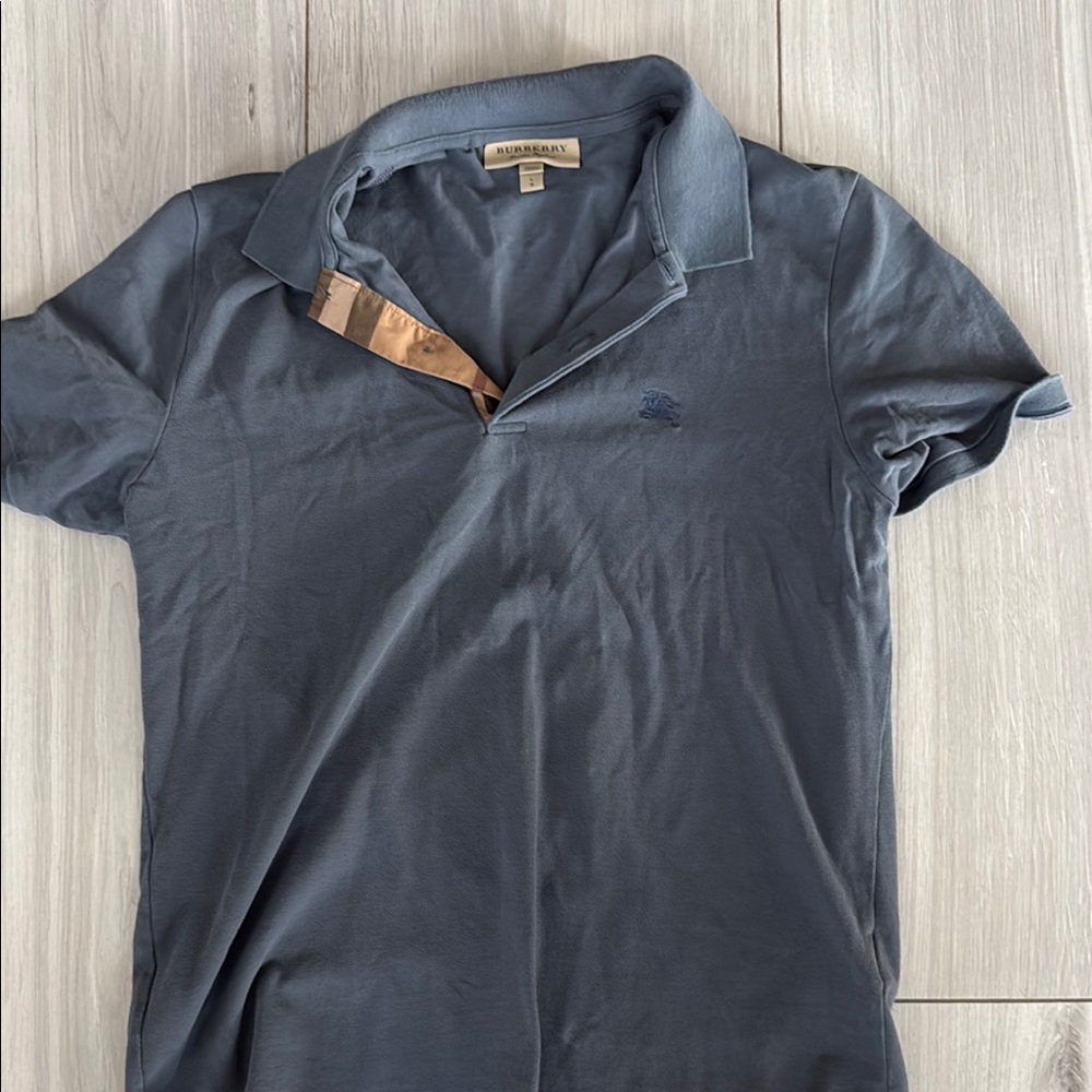 Burberry Blue Polo Shirt Classic Design